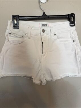 Pink white denim shorts size 2